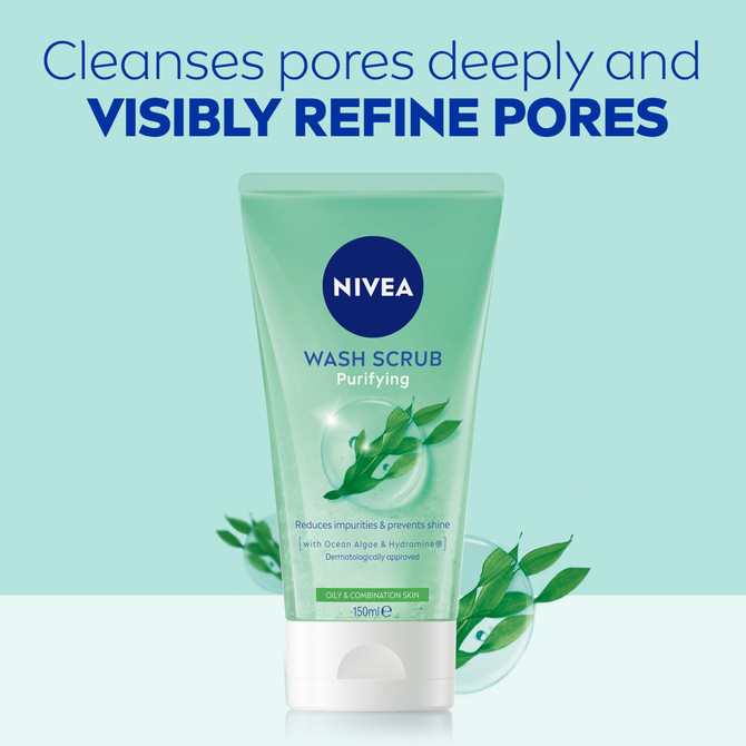 NIVEA Purifying Wash Scrub for Oily & Combination Skin 150ml