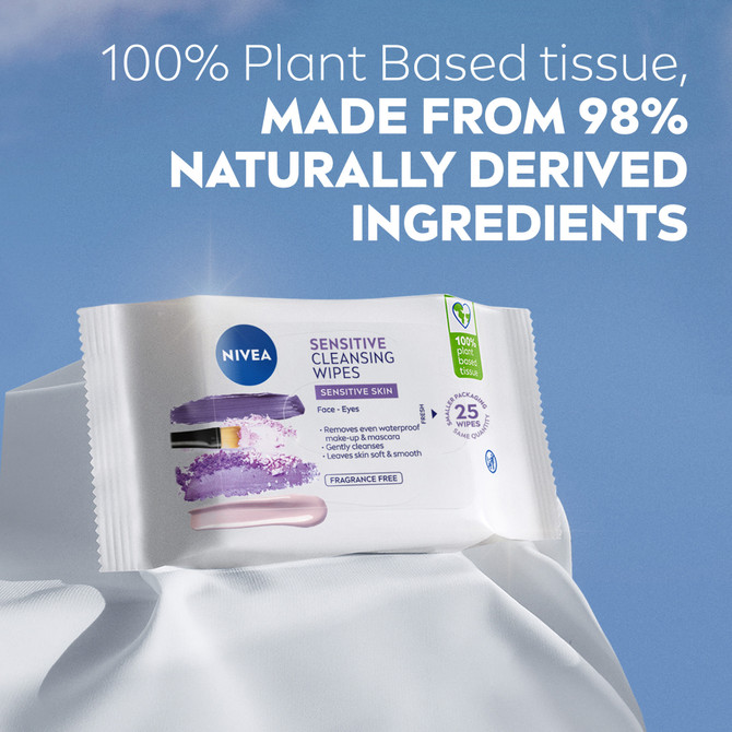NIVEA Sensitive Biodegradable Cleansing Wipes for Sensitive Skin 25 pack