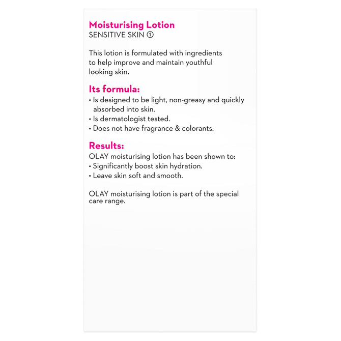 Olay Moisturising Lotion Sensitive Skin All Day Hydration 150 ml Skin care