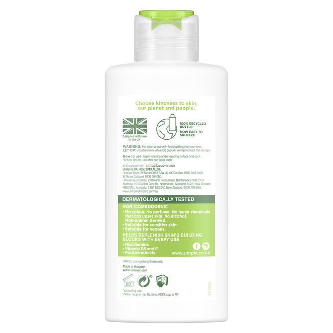 Simple Kind To Skin Replenishing Rich Moisturiser for nourished and smooth skin 125mL
