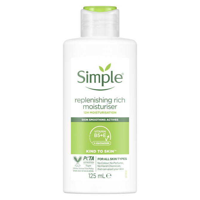 Simple Kind To Skin Replenishing  Rich Moisturiser for nourished and smooth skin 125mL