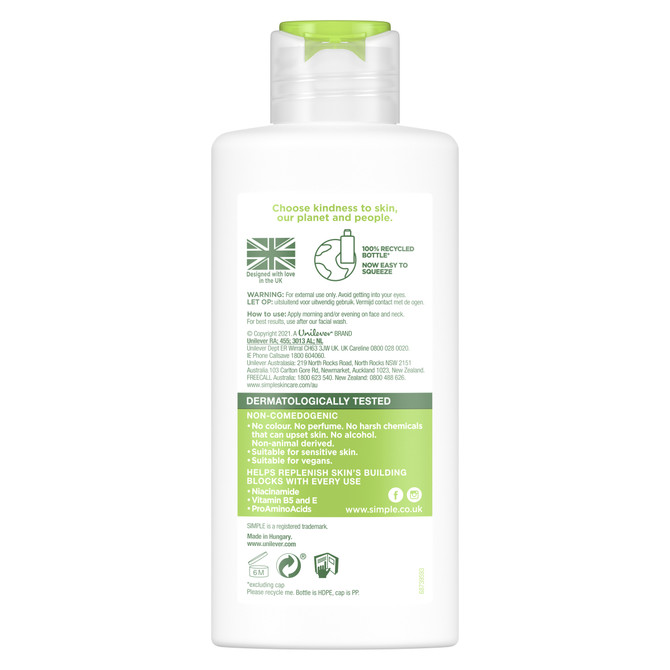 Simple Kind To Skin Replenishing  Rich Moisturiser for nourished and smooth skin 125mL