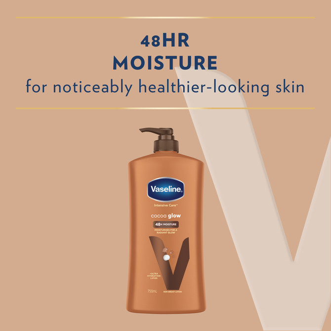 Vaseline Intensive Care Body Lotion for dry skin Cocoa Glow 48h moisturising skin care 750 ml