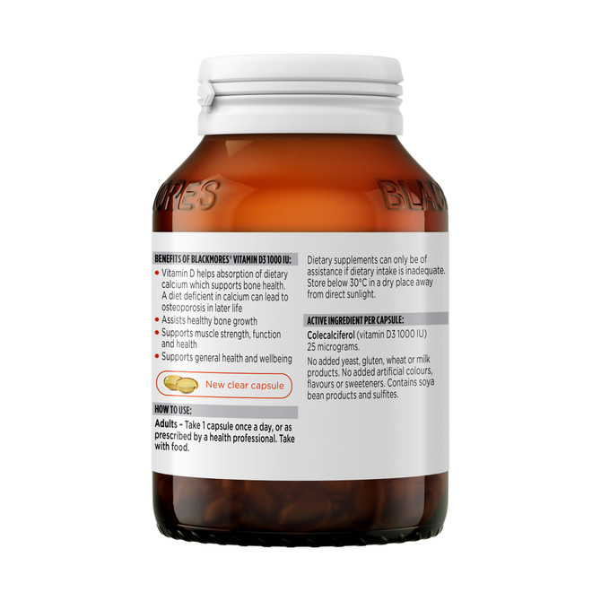 Blackmores Vitamin D3 1000 IU 200 Capsules