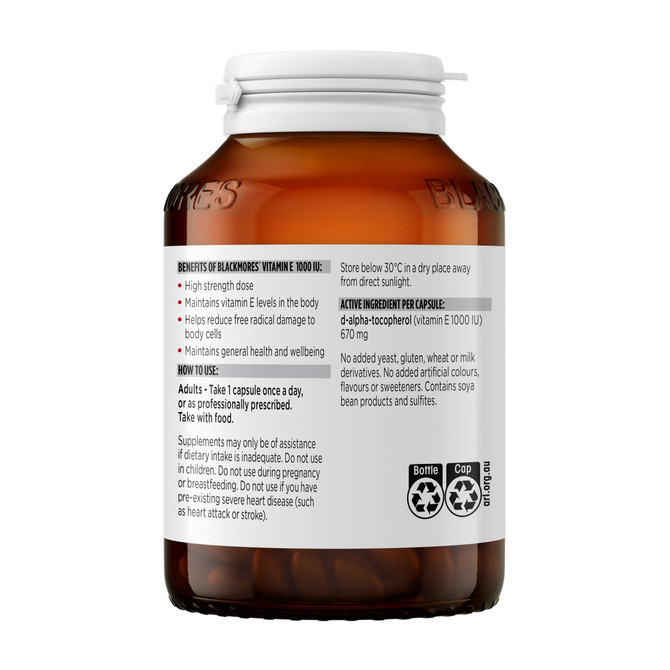 Blackmores Vitamin E 1000 IU 100 Capsules