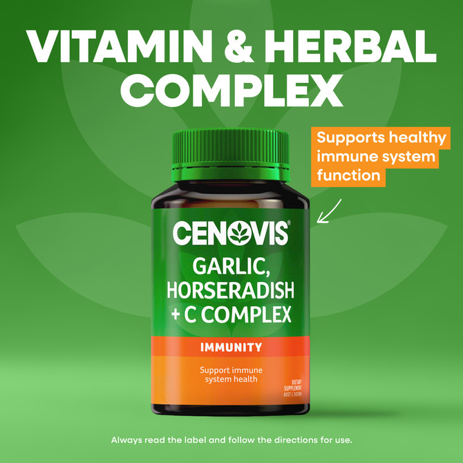 Cenovis Garlic, Horseradish + C Complex  120 Capsules