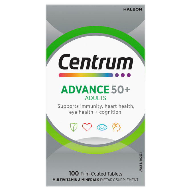 Centrum Advance 50+ Adults 100 Film Coated Tablets