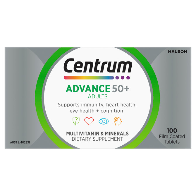 Centrum Advance 50+ Adults 100 Film Coated Tablets