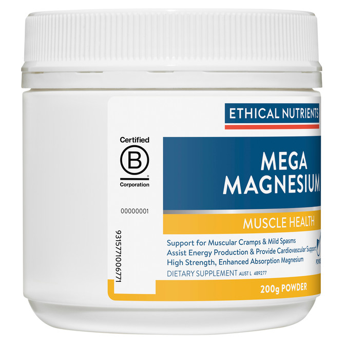 Ethical Nutrients Mega Magnesium Powder 200g Raspberry