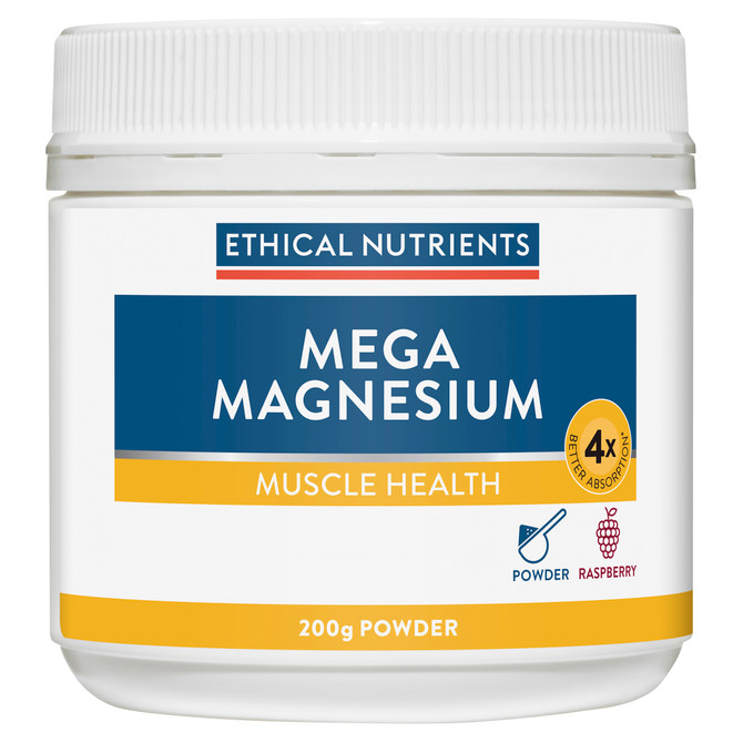 Ethical Nutrients Mega Magnesium Powder 200g Raspberry