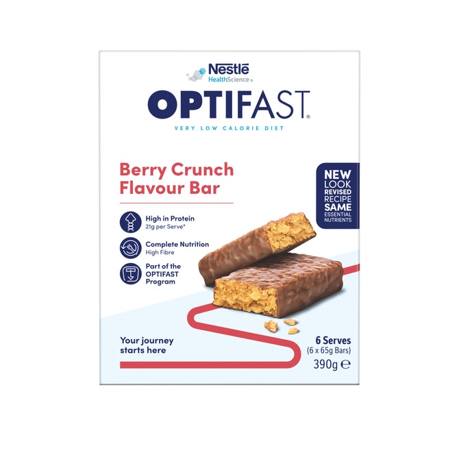 OPTIFAST VLCD Bar Berry Crunch 6 Pack 390g