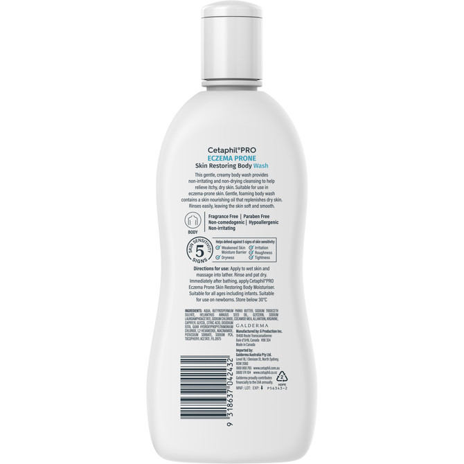 Cetaphil Pro Eczema Prone Skin Restoring Body Wash 295mL