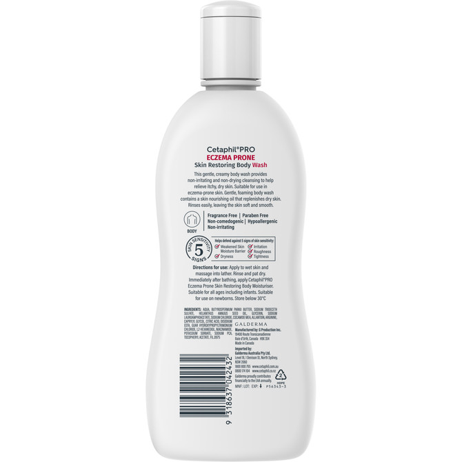 Cetaphil Pro Eczema Prone Skin Restoring Body Wash 295mL
