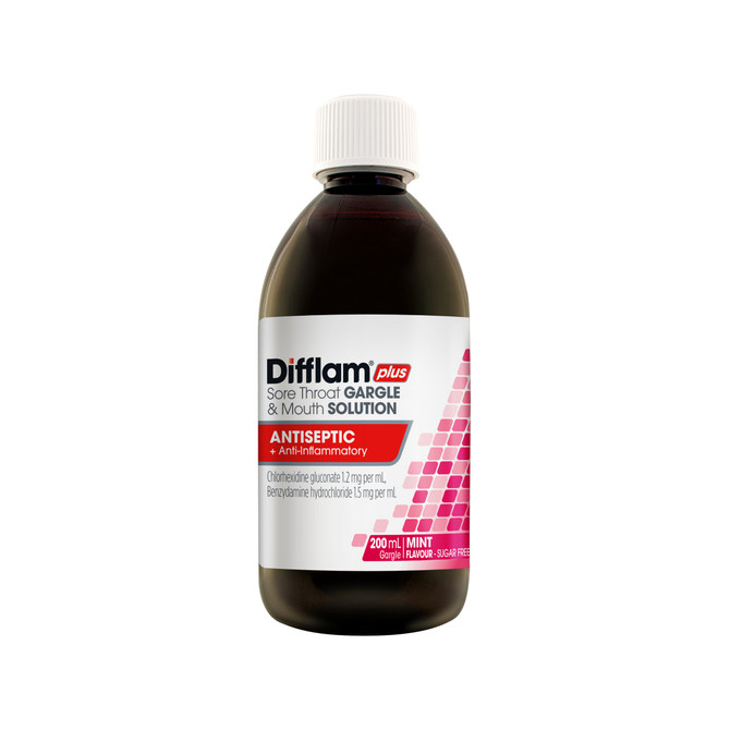 Difflam-C Anti-Inflammatory + Antiseptic Solution Sugar Free 200mL