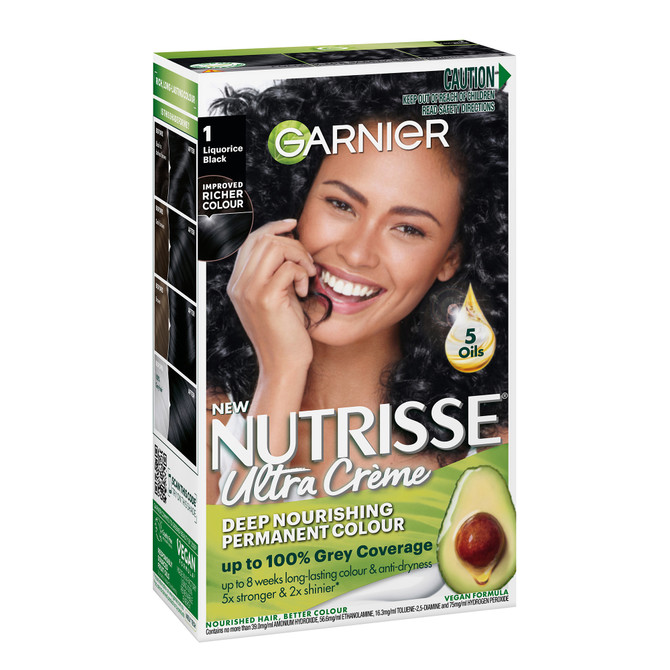 Garnier Nutrisse Permanent Hair Colour - 1 Liquorice Black