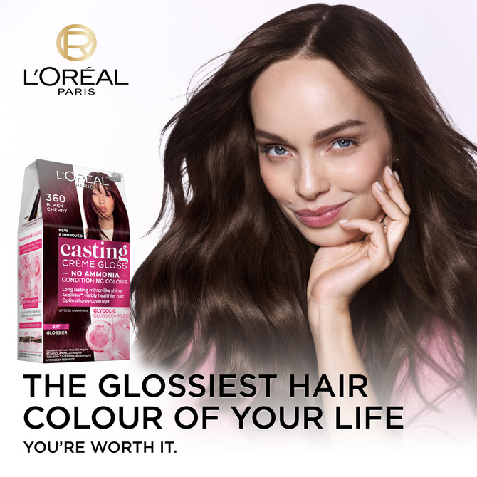 L'Oréal Paris Casting Crème Gloss Semi-Permanent Hair Colour - 360 Black Cherry (Ammonia Free)