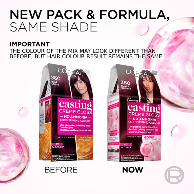 L'Oréal Paris Casting Crème Gloss Semi-Permanent Hair Colour - 360 Black Cherry (Ammonia Free)