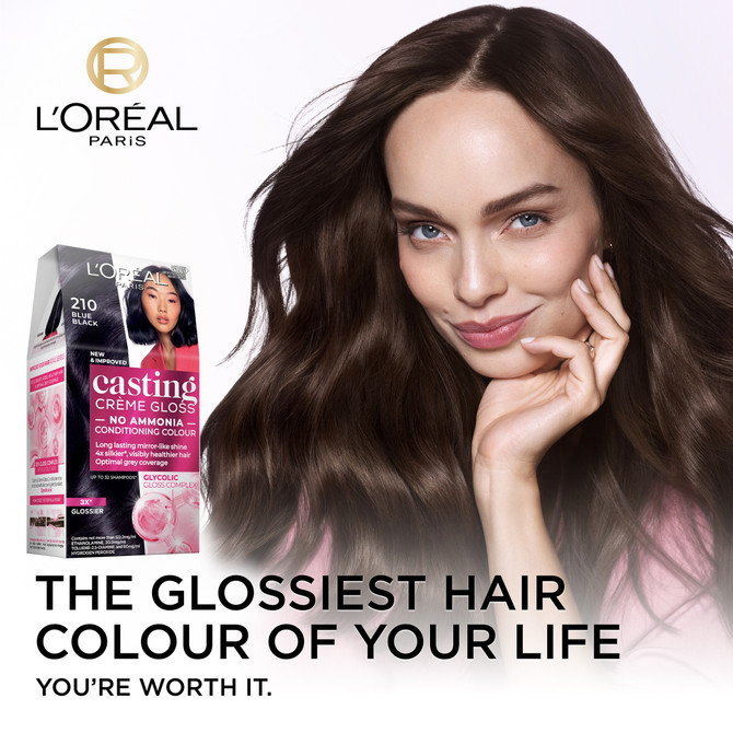 L'Oréal Paris Casting Crème Gloss Semi-Permanent Hair Colour - 210 Blue Black (Ammonia Free)
