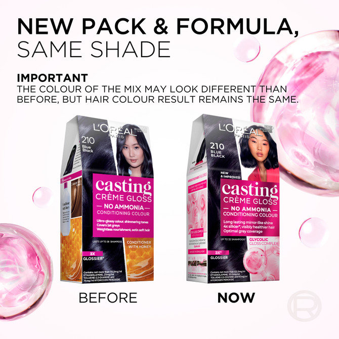 L'Oréal Paris Casting Crème Gloss Semi-Permanent Hair Colour - 210 Blue Black (Ammonia Free)
