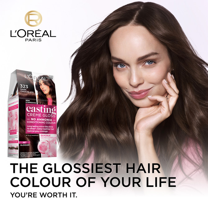 L'Oréal Paris Casting Crème Gloss Semi-Permanent Hair Colour - 323 Dark Chocolate (Ammonia Free)