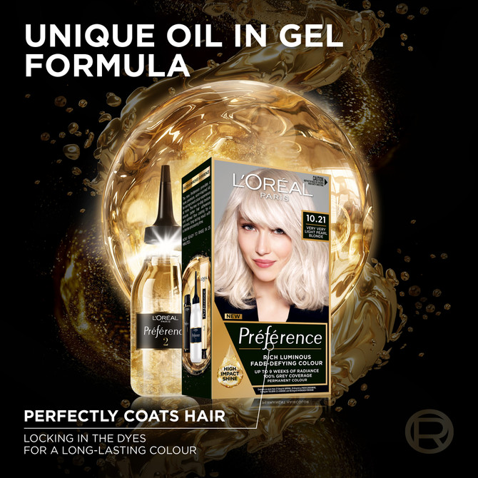 L'Oréal Paris Préférence Permanent Hair Colour - 10.21 Very Very Light Pearl Blonde