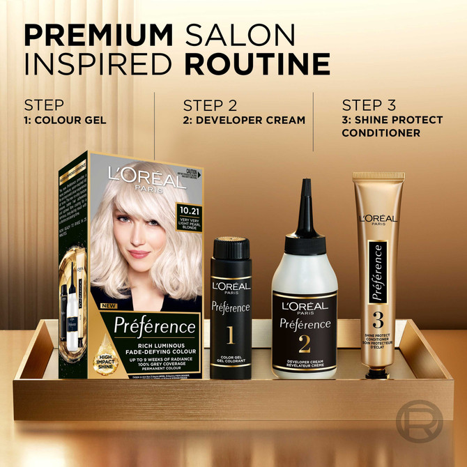L'Oréal Paris Préférence Permanent Hair Colour - 10.21 Very Very Light Pearl Blonde