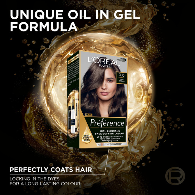 L'Oréal Paris Préférence Permanent Hair Colour - 3 Dark Brown
