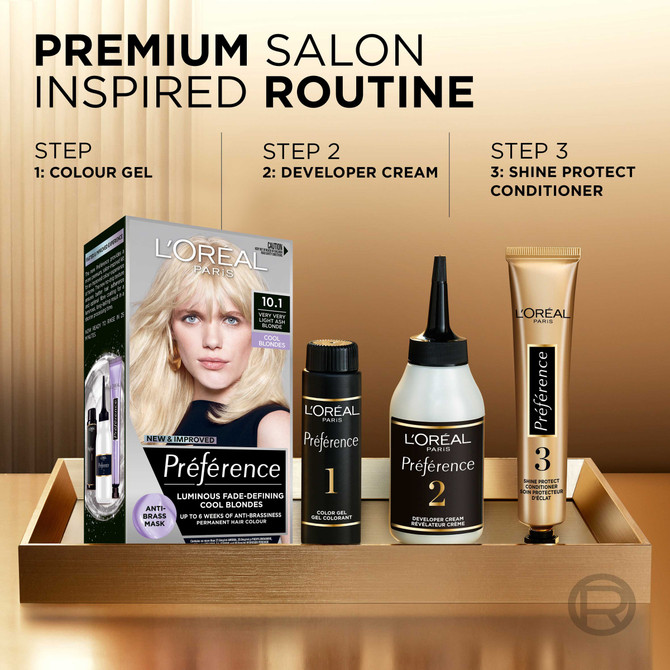 L'Oréal Paris Préférence Cools Permanent Hair Colour - 10.1 Very Very Light Ash Blonde