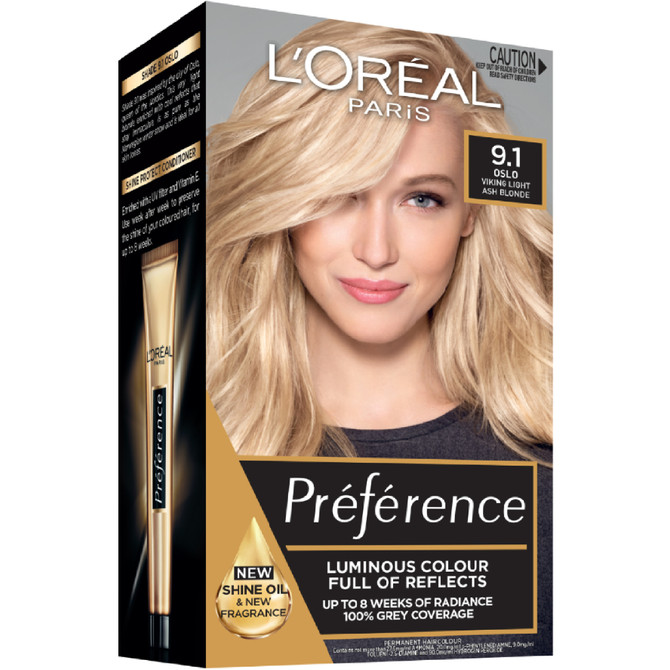 L'Oréal Paris Préférence Permanent Hair Colour - 9.1 Oslo (Viking Light Ash Blonde)