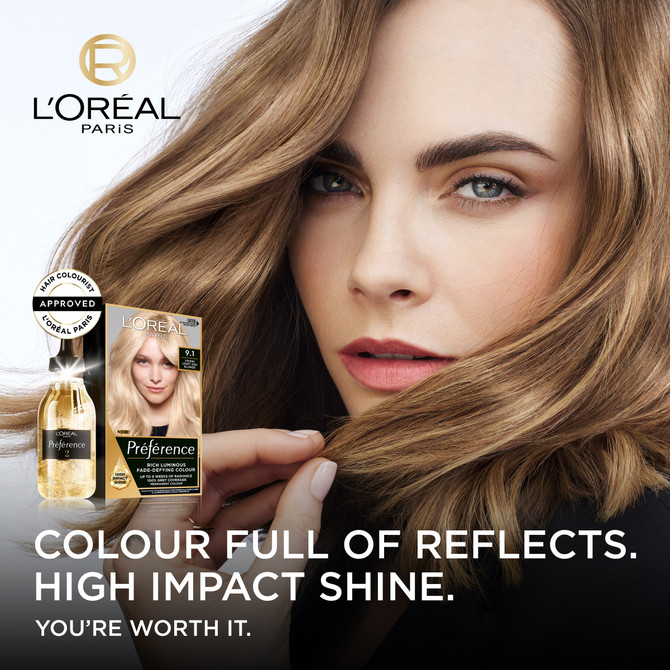 L'Oréal Paris Préférence Permanent Hair Colour - 9.1 Light Ash Blonde