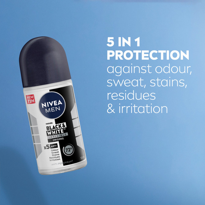 NIVEA MEN Invisible for Black and White Original Anti-Perspirant Roll-on 50ml