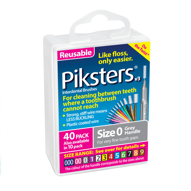 Piksters Interdental Brushes Grey Size 0 40pk