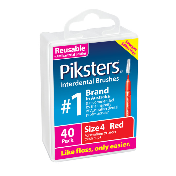 Piksters Interdental Brushes Red Size 4 40pk