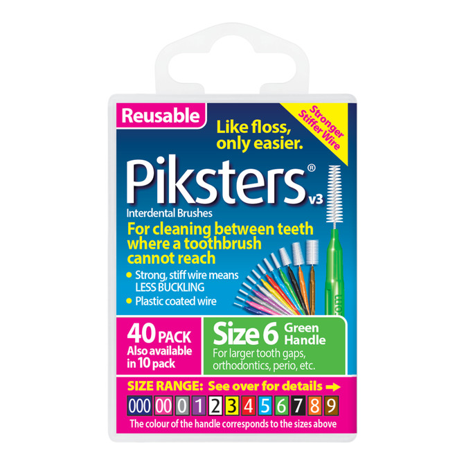 Piksters Interdental Brushes Green Size 6 40pk