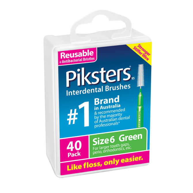 Piksters Interdental Brushes Green Size 6 40pk