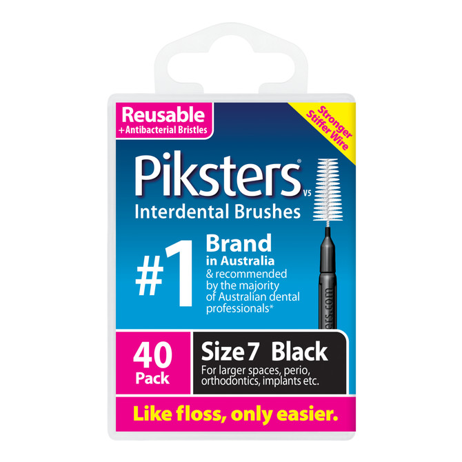 Piksters Interdental Brushes Black Size 7 40pk
