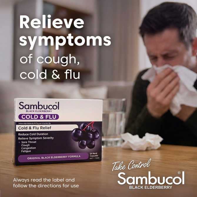 Sambucol Black Elderberry Cold & Flu Capsules 24s