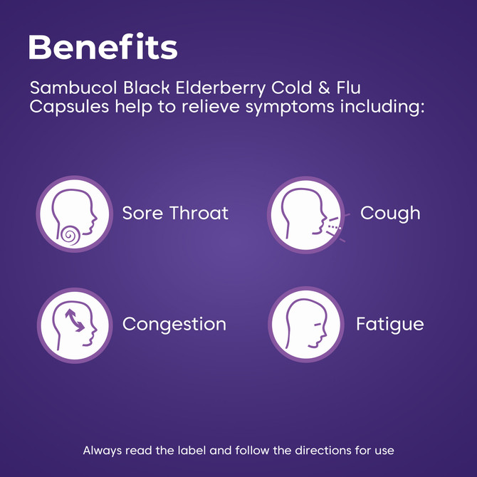 Sambucol Black Elderberry Cold & Flu Capsules 24s