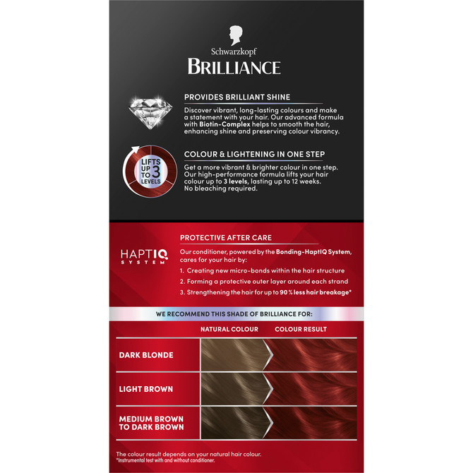 Schwarzkopf Brilliance Red Hair Dye L43 Smouldering Red Permanent Each