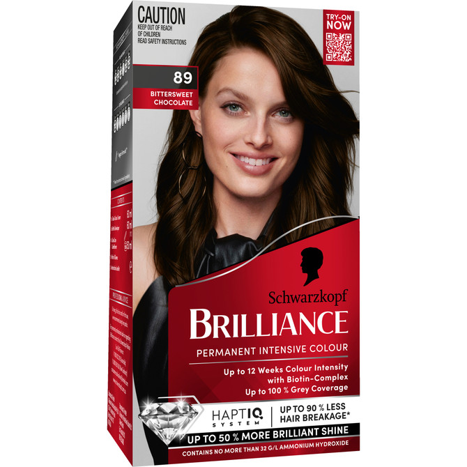 Schwarzkopf Brilliance Brown Hair Dye 89 Bittersweet Choc Permanent Each
