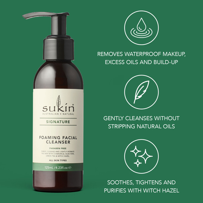 SUKIN SIGNATURE FOAMING FACIAL CLEANSER 125ML
