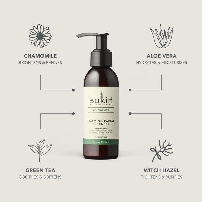 SUKIN SIGNATURE FOAMING FACIAL CLEANSER 125ML