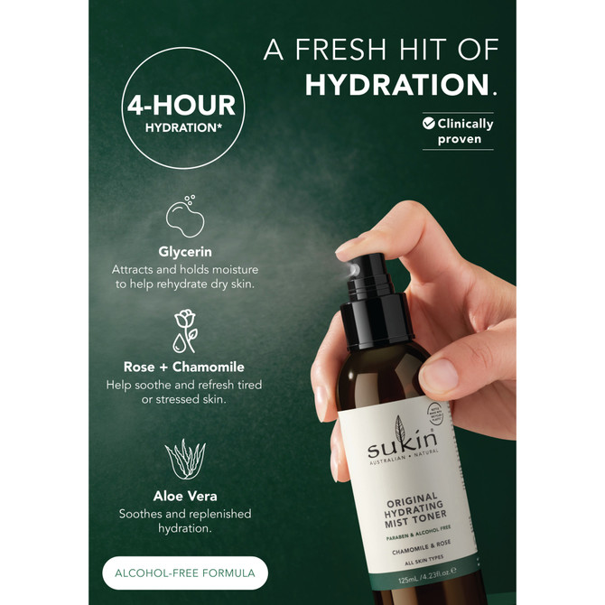 SUKIN SIGNATURE ORIGINAL HYDRATING MIST TONER 125ML