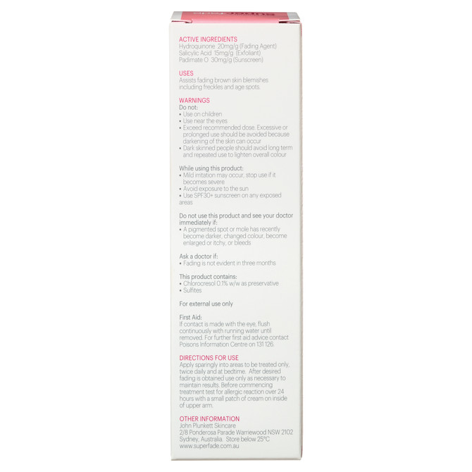 John Plunkett's Superfade Face Treatment Cream 40mL
