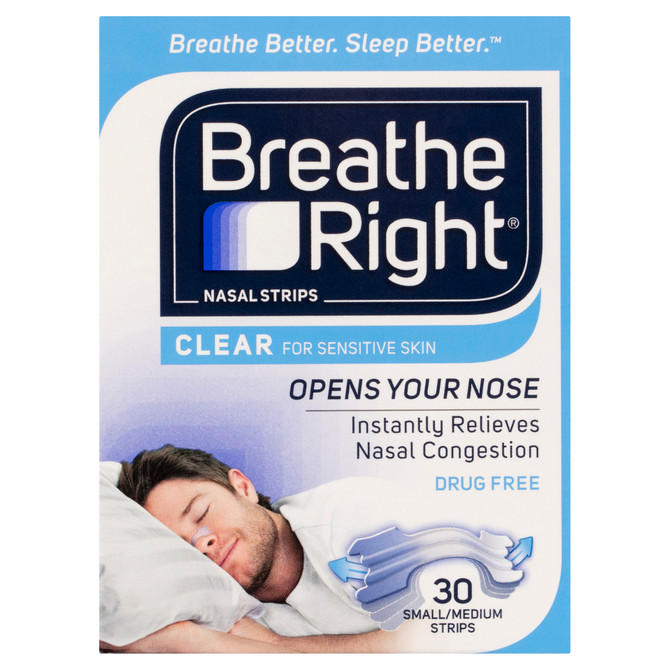 Breathe Right Nasal Strips Clear Regular 30Pk