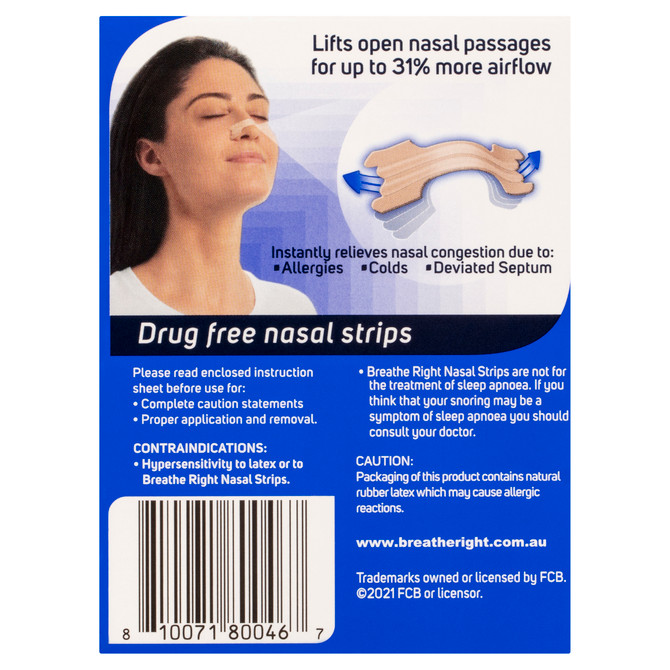 Breathe Right Nasal Strips Tan Regular 30pk