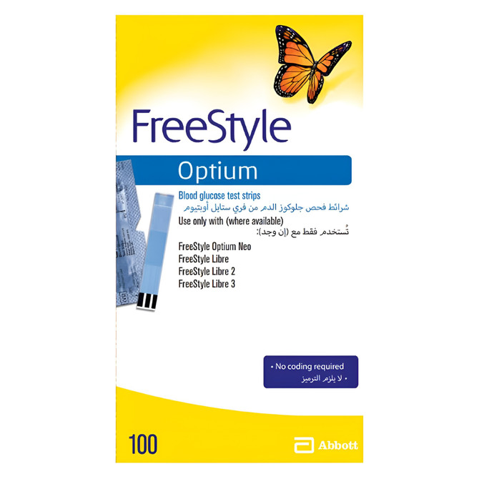 Abbotts Freestyle Optium 100 Blood Glucose Test Strips