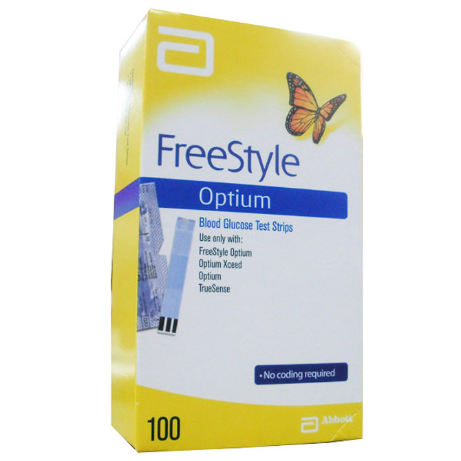 Abbotts Freestyle Optium 100 Blood Glucose Test Strips