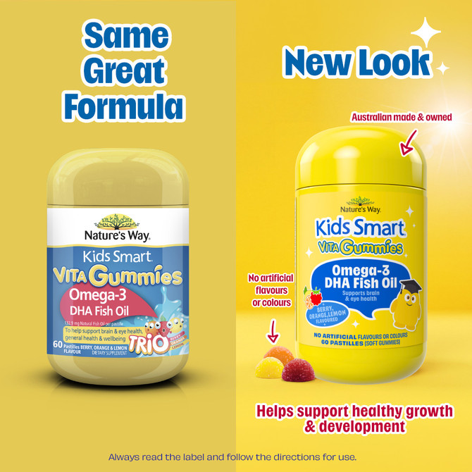 Nature's Way Kids Smart Vita Gummies Omega-3 DHA Fish Oil 60 Pack
