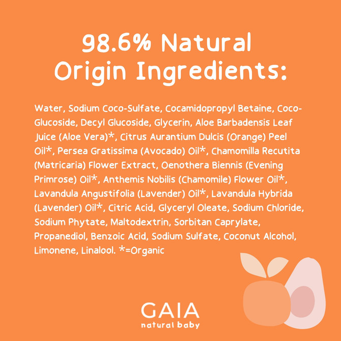 GAIA Natural Baby Bath & Body Wash 500mL